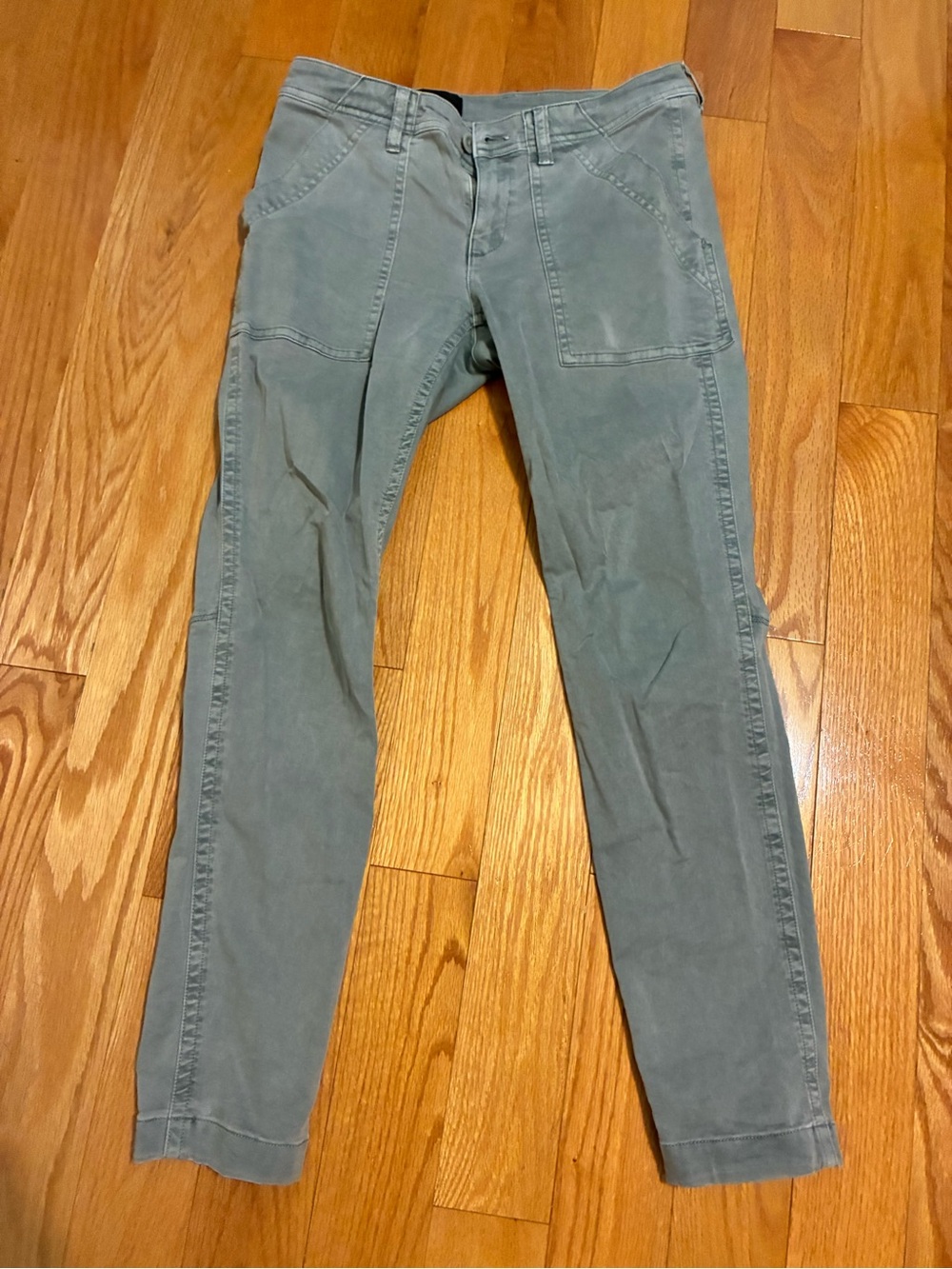 J. Crew Straight-Leg Pants in Faded Olive Green